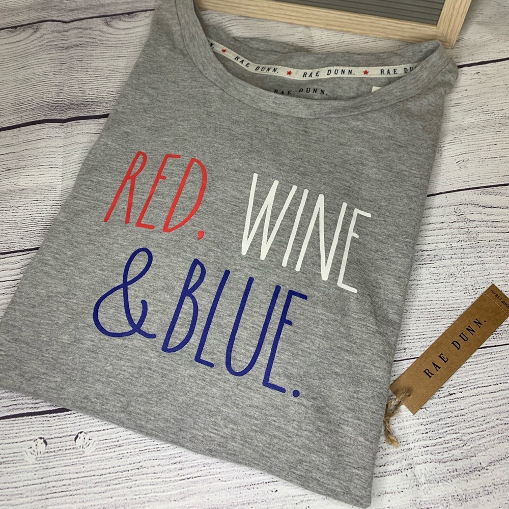 Rae Dunn “Red, Wine & Blue” T-shirt Tee Top